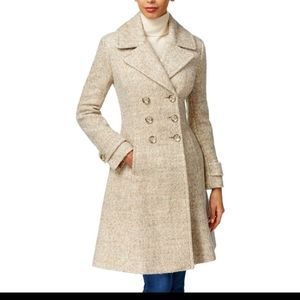 NWOT Ivanka Trump Wool Oatmeal Beige Peacoat